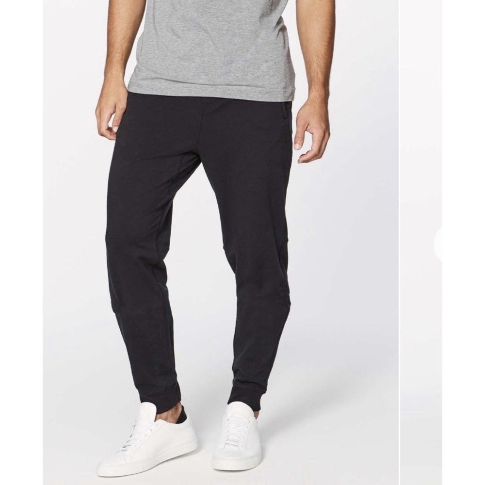 Lululemon Black Cross Cut Jogger Pant Men's Sz L Cozy Lounge 29.5" Ins.